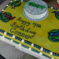 four ninja turtle cake in Buttercream