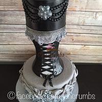 Gothic style corset cake 