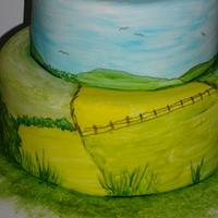 Watercolour cycling cake