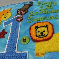 Safari first birthday sheet cake