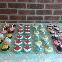 Canadian flag and Girlie cupcakes 