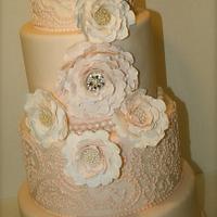 Romantic Bling Wedding Cake
