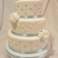 White Rose Wedding Cake