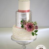 Blossoms & Silver Wedding cake