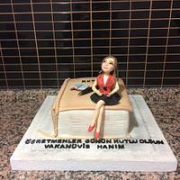 Teacher and book Cake