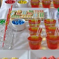 Lego birthday dessert table
