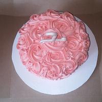 Pink buttercream rossette