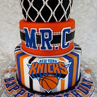NY Knicks Basketball Cake
