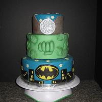TMNT, Hulk, Batman cake