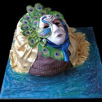 Venetian mask cake