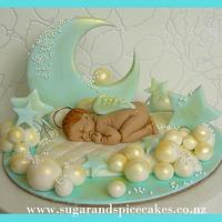 Sleeping Baby Angel Cake topper for a Baby Shower ~