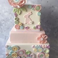 Quilled Easter cake
