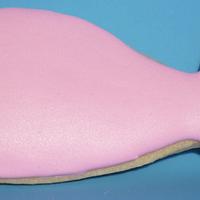 Pink whale cake and cookies