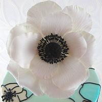 Anemone Stained Glass Wedding Cake