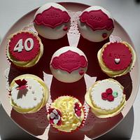 Ruby Anniversary Cupcakes