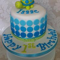Turtle 1st Birthday cake