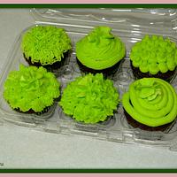 Bright Green Chocolate Kupcakes