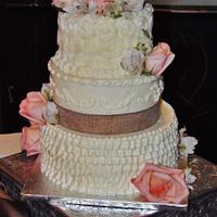 Buttercream victorian rustic wedding cake