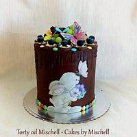 Hand painted chocolate drip cake