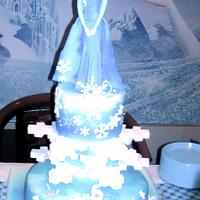 frozen Elsa cake and sweet table
