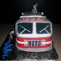 Fire Truck Birthday Cake