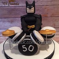 Batman drum kit cake
