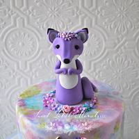Purple Fox Birthday Cake