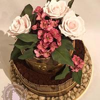 Flower pot cake 