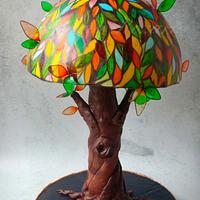 Stained Glass Autumn Tree