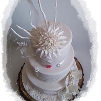 Wedding cake in white