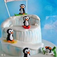 Penguin christmas cake.