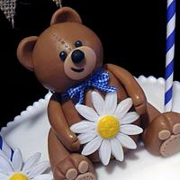 Teddy Bear Gingham Baby Shower Cake