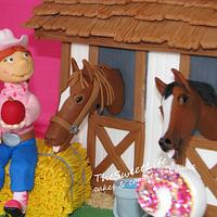 Horse stable cake