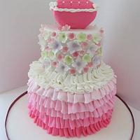 Ruffles, Pillow & Crown 4th Birthday Princess Cake