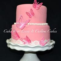 Pretty Pink Butterfly cake