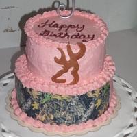 Camo Browning Deer Pink Cake - Cake by Angie Mellen - CakesDecor