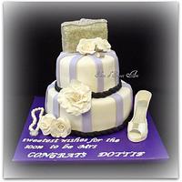 Lilac Black & White Bridal Shower Cake