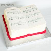 Music book cake.