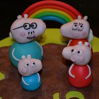 Topper Peppa Pig with rainbow