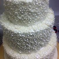 Cascading Blossom 3tier Wedding cake