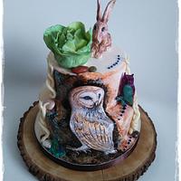 Hand painted barn owl