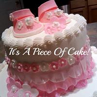 It's A Girl! Buttercream with fondant accents 2 Tier