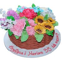 Cake Basket With Flowers / Tort Kosz Kwiatów