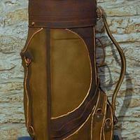 1950s leather Golf Bag.. On slate tiles effect board
