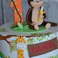 "Jungle" 1st birthday cake