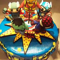 Little Marvel Super Heroes 2nd Birthday Cake/Cupcakes