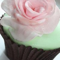 Pink Flower Cupcake