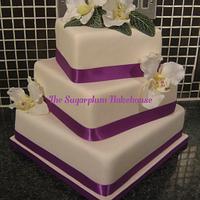 3 Tier Offset Square Wedding Cake
