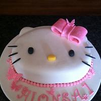 Hello Kitty Birthday Cake with matching cupcakes