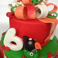 Mother and son cake with Angry Birds